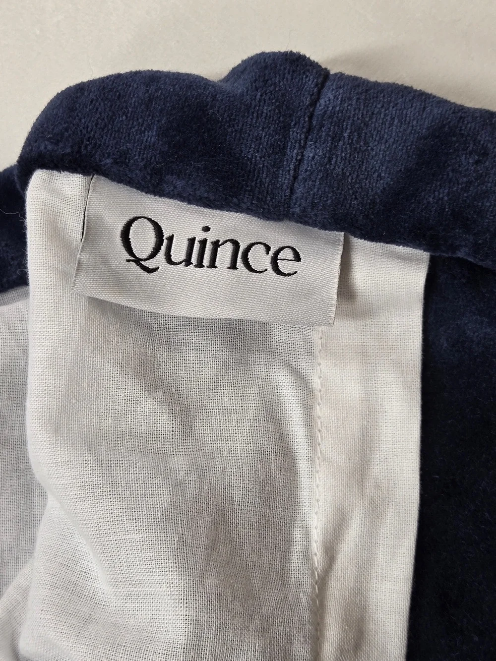 NWT QUINCE Set Of 2 48x96 Cotton Velvet Curtains Navy 9351